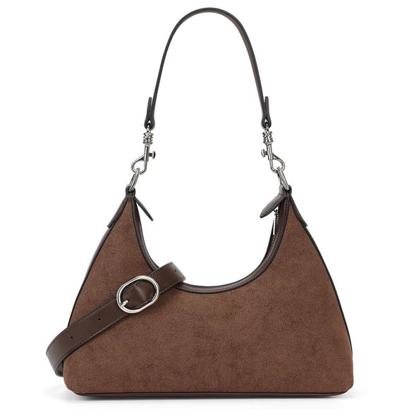 Suede Bags - Retro Fall Purse, Crescent Shoulder Bag & Hobo Purse >:( - Picture 1 of 6